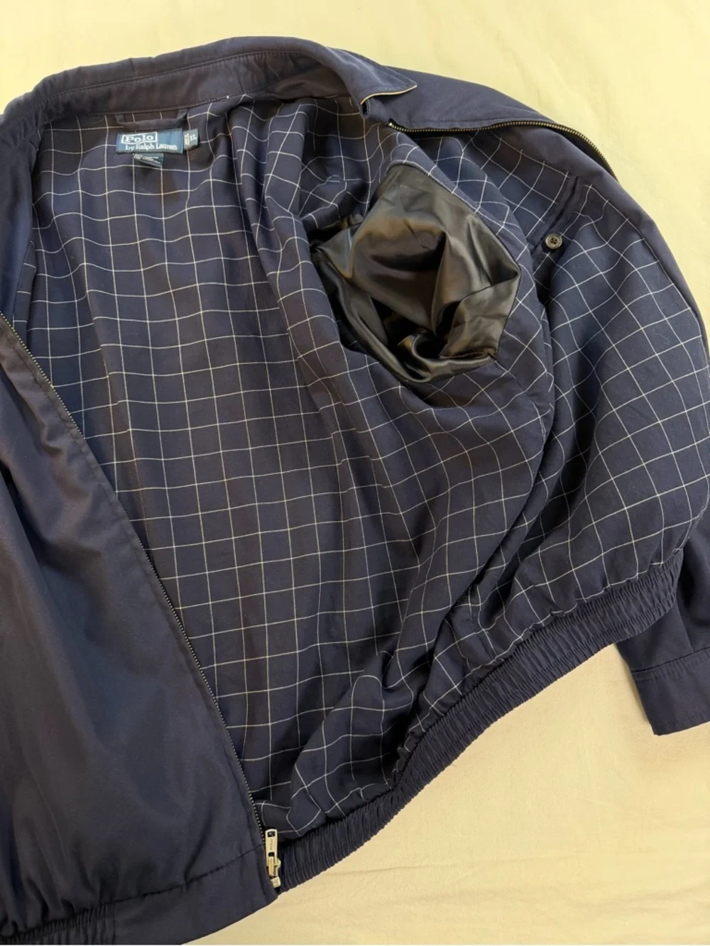 Vintage 90’s Polo by Ralph Lauren Men's Navy Harrington Bomber Jacket XL - Picture 8 of 10